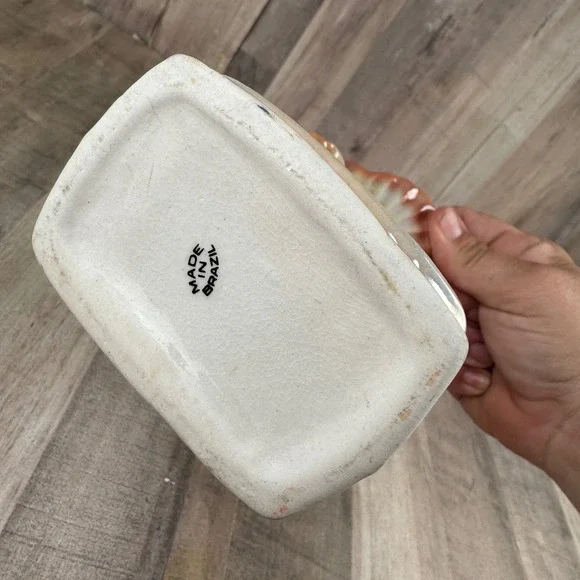 Vintage Lusterware Vase Made in Brazil Floral Gold 6" - Picture 3 of 5